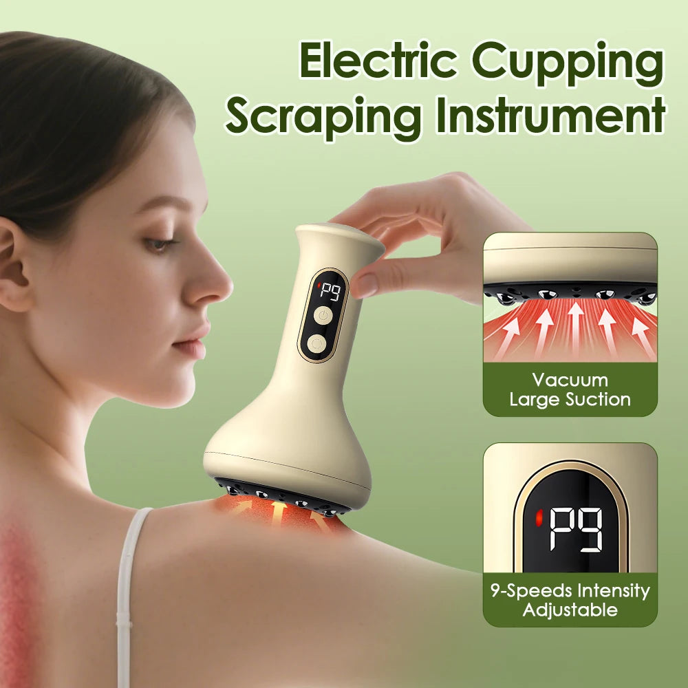 Body Cupping Scraping Massager Smart Electric Vacuum Cupping Heating Suction Cup Device for Body Back Neck Arm Massger