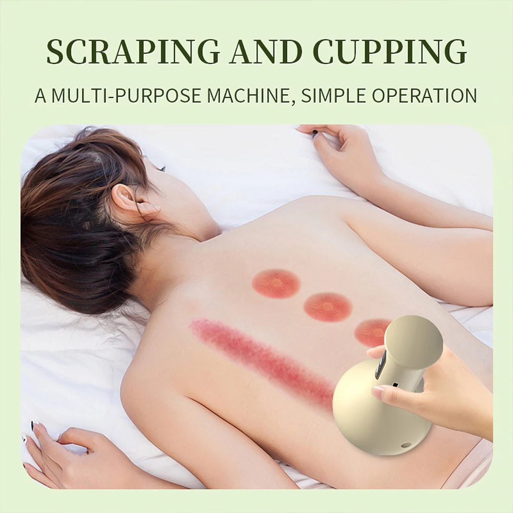 Body Cupping Scraping Massager Smart Electric Vacuum Cupping Heating Suction Cup Device for Body Back Neck Arm Massger