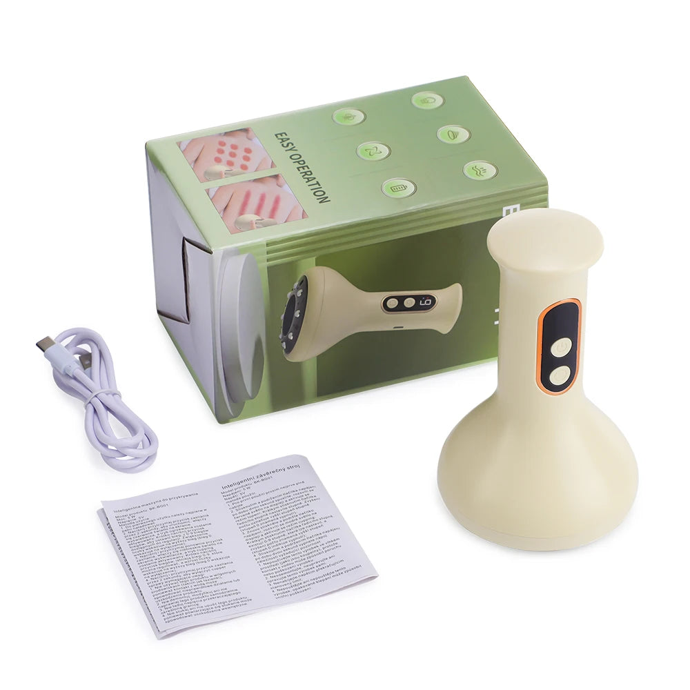 Body Cupping Scraping Massager Smart Electric Vacuum Cupping Heating Suction Cup Device for Body Back Neck Arm Massger
