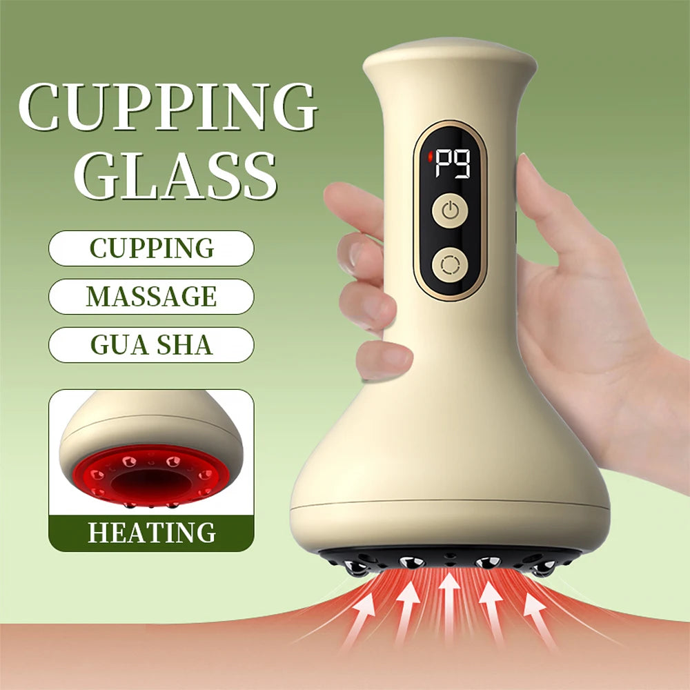 Body Cupping Scraping Massager Smart Electric Vacuum Cupping Heating Suction Cup Device for Body Back Neck Arm Massger