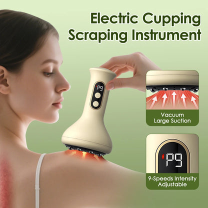 Body Cupping Scraping Massager Smart Electric Vacuum Cupping Heating Suction Cup Device for Body Back Neck Arm Massger